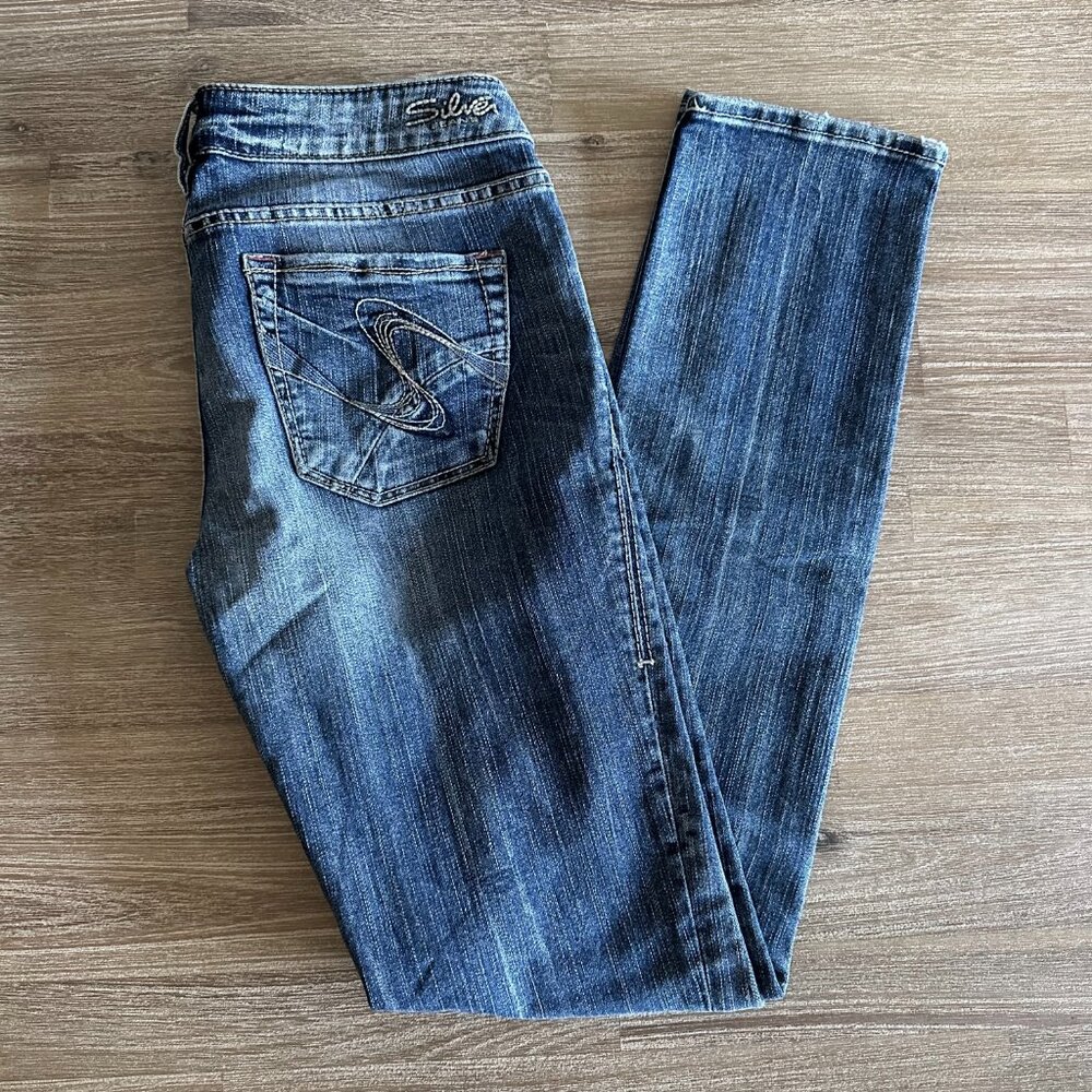 Silver Jeans Aiko Slim Womens Size 28 Med Blue Denim Skinny Y2K